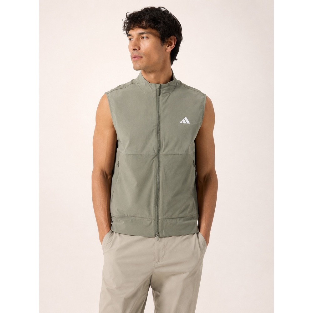 Adidas Mens Gorpcore Full Zip Vest gre Green Three Stripe Size Mediumy